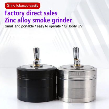 Tobacco Grinder 61MM 4-Layer Hand Tools Spice Cutter Aluminum Alloy Smoking Herb Cutter Latest Lightning-Shaped Portable