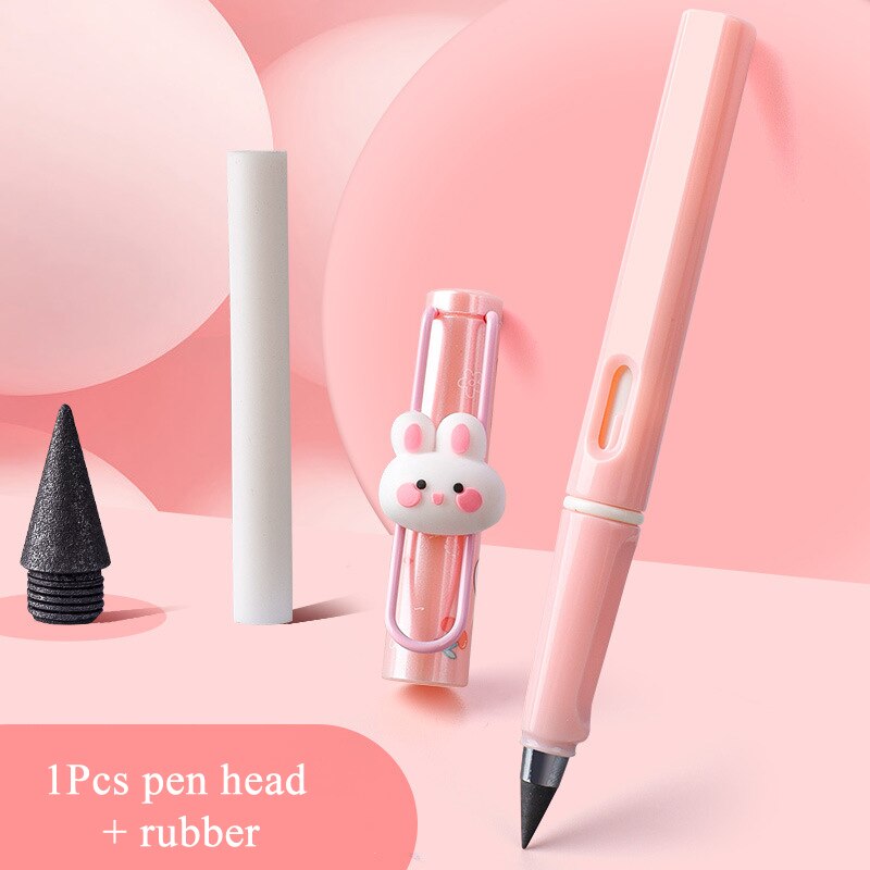 Cute Kids Infinity Pencil Lapiz Infinito Stationery Art Supplies No Ink Magic Pencil lapiz Kawaii Positive Posture Writing Pen