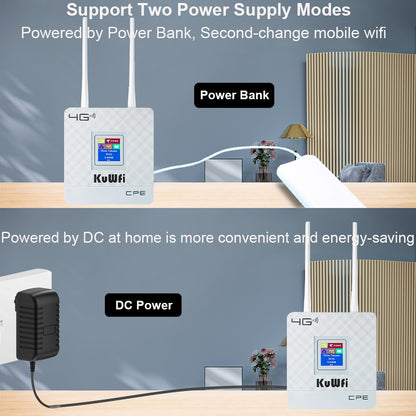 KuWfi 4G LTE CPE Wifi Router CAT4 150Mbps Wireless Router Unlocked 4G LTE SIM Wifi Router With External Antenna WAN/LAN RJ45
