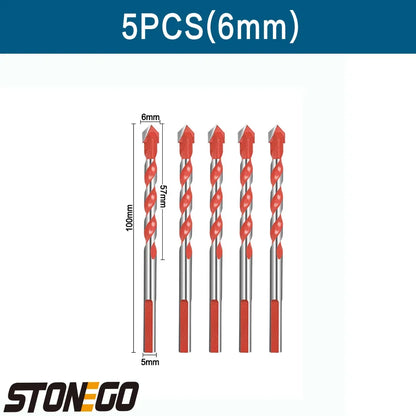 STONEGO 1PC/5PCS Multifunctional Drill Bits Ceramic Wall Tile Marble Glass Punching Hole Saw Drilling Bits 6mm/8mm/10mm/12mm