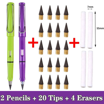 26 Pcs/Set Eternal Pencil Art Sketch Color Kawaii Infinity Pencils No Sharpening for Girl School Supplies Stationery Gifts Pens