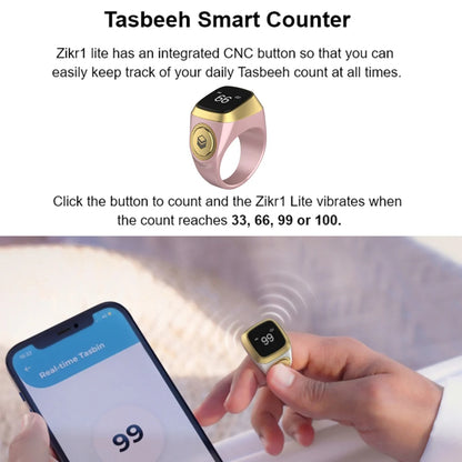 Smart Tasbih Tally Counter for Muslims Tasbeeh Zikr Ring 5 Prayer Time Vibration Reminder Finger Ring Tally Counter 20mm/18mm