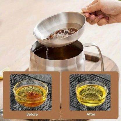 304 Stainless Steel Oil Filter Pot with Strainer Deep Fryer Basket for Kitchen, Multi-function Frying Net Tank Grease Container