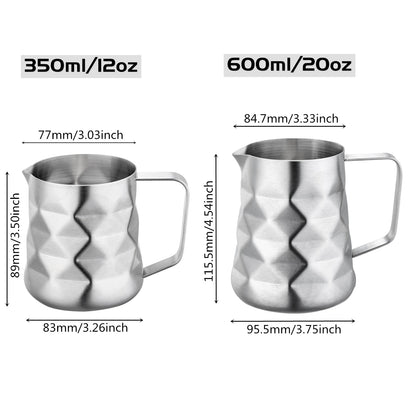 Stainless Steel Prismatic Designed Milk Frothing Pitcher Milk Jug Espresso Coffee Barista Craft Latte Cappuccino Cream Cup Maker