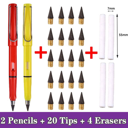 26 Pcs/Set Eternal Pencil Art Sketch Color Kawaii Infinity Pencils No Sharpening for Girl School Supplies Stationery Gifts Pens