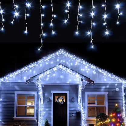 LED Icicle Curtain String Lights
