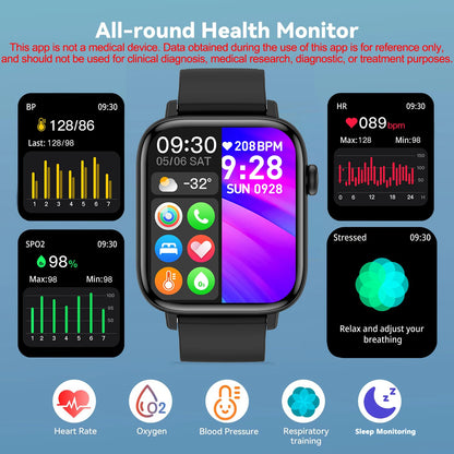 AI Voice Assistant Smart Watch for Men/ Women, 1.9'' HD Screen Activity Tracker with Bluetooth Call/ Remote Photo/ Sleep Mointor