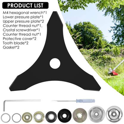 Steel Trimmer Grass Eater Head Carbon Blade Adapter Attachment Brush Cutter Blades for 20mm or 25.4mm for Lawn Mowers