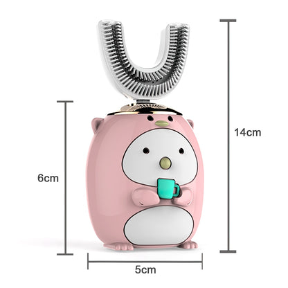 360 Degree Electric Toothbrush For Children Smart U-shaped Silicone Automatic Ultrasonic Toothbrush Cartoon Pattern For Children