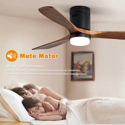 Sofucor Modern 52-inch ceiling fan with LED DC 6-speed high wind speed with remote control