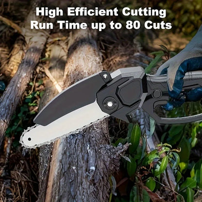 Mini Chainsaw, 6 Inch Portable Cordless Chainsaw With 2 Battery Safety And Full Lock For Wood Cutting, Tree Trimming, Courtyard