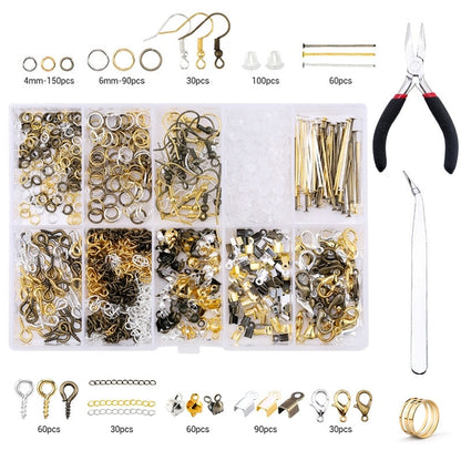 Alloy Accessories Jewelry Findings Set Jewelry Making Tools Copper Wire Open Jump Rings Earring Hook Jewelry Making Supplies Kit