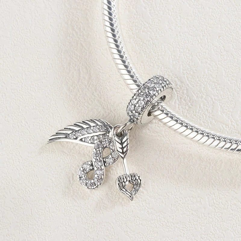 New 925 Sterling Silver Pocket watch time flamingo Charm bead Fit Original Pendant Bracelets Trinket DIY Jewelry For Women