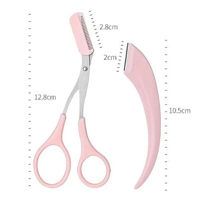 Eyebrow Trimming Knife Eyebrow Face Razor For Women Professional Eyebrow Scissors With Comb Brow Trimmer Scraper Accesso