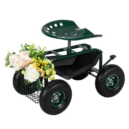75*45*47cm Iron Short Handle Garden Seat Car