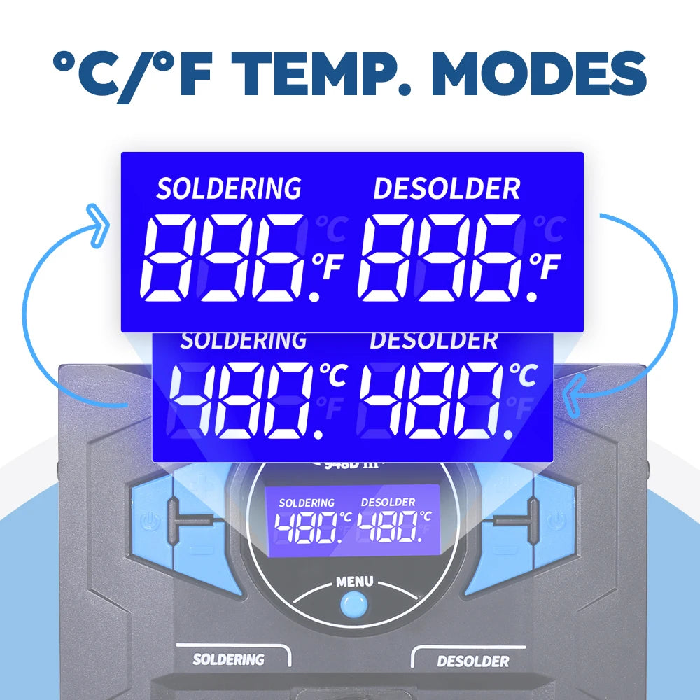 WEP 948D-III Desoldering Soldering Station 2-in-1 ESD Safe Soldering Iron 110W Fast-Heating Desoldering Suction Tin Gun 2024