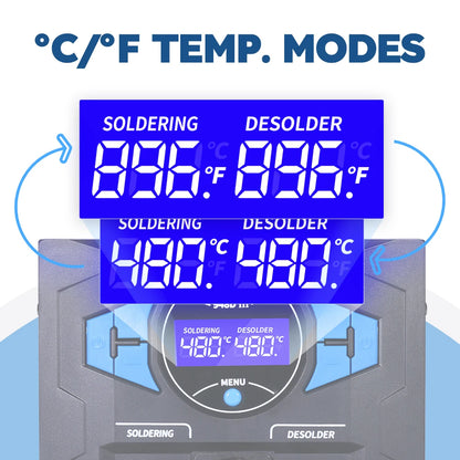 WEP 948D-III Desoldering Soldering Station 2-in-1 ESD Safe Soldering Iron 110W Fast-Heating Desoldering Suction Tin Gun 2024