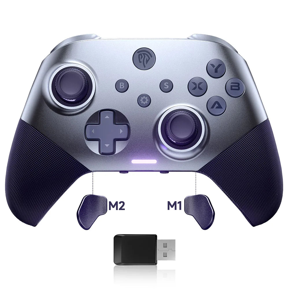 EasySMX X10 Wireless Gamepad Mechanical Gaming Controller Compatible with PC/Switch/Phone/TV, Custom Hall Effect, Dark Purple