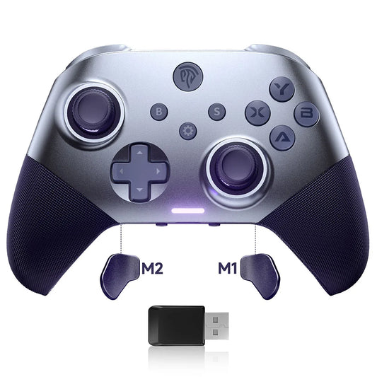 EasySMX X10 Wireless Gamepad Mechanical Gaming Controller Compatible with PC/Switch/Phone/TV, Custom Hall Effect, Dark Purple