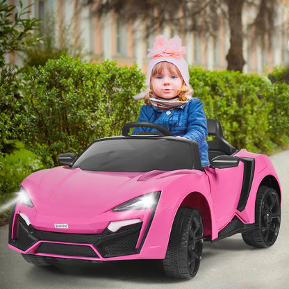 12V Kids Ride On Car 2.4G RC Electric Vehicle w/ Lights MP3 Openable Doors Pink