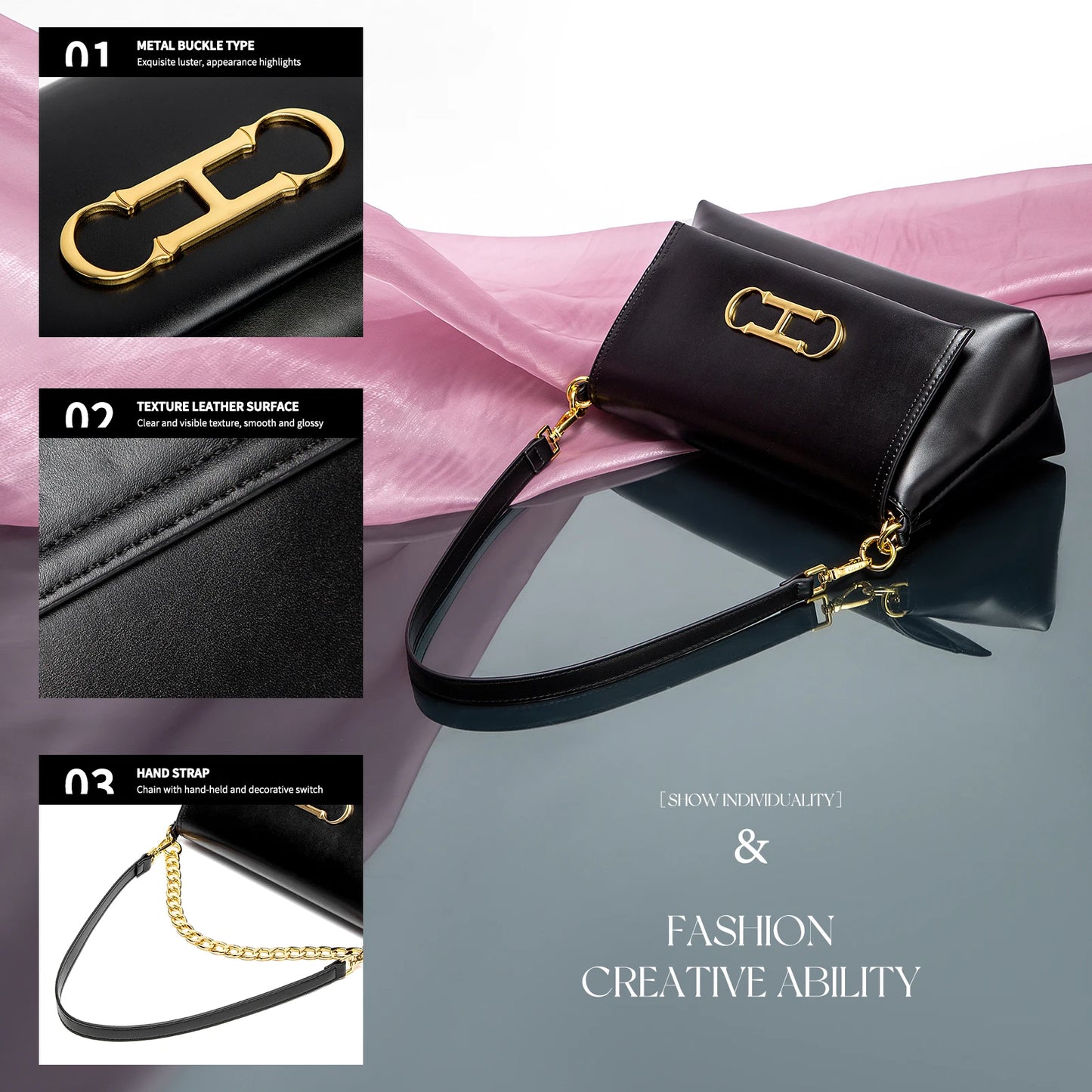 CH Design Sense High Quality Brand Women's Bag Simple Versatile Fashion Senior Sense Ladies Shoulder Bag Letters Printing