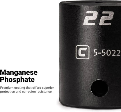 Capri Tools 1/2-Inch Drive Deep Impact Socket Set With Adapters And Extensions, Chrome Molybdenum, Master Set Metric And Sae,