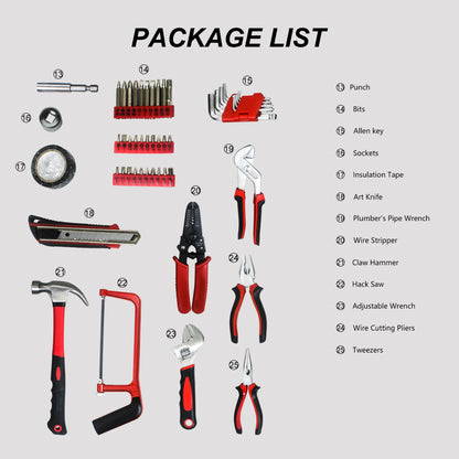238Pcs toolbox set, suitcase set with tools, convenient tool set, suitable for schools, garages, companies, safe and convenient