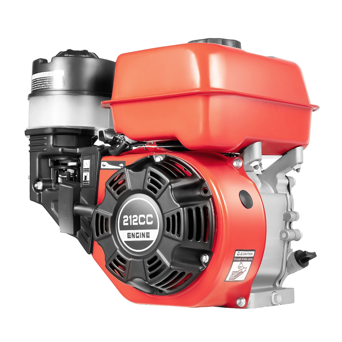 7.5HP Four Stroke Air-cooling Outboard Motor and Control Handle and 1 Set Brackets for Small Boats Black and Red