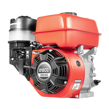 7.5HP Four Stroke Air-cooling Outboard Motor and Control Handle and 1 Set Brackets for Small Boats Black and Red