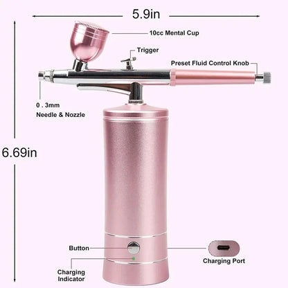 Airbrush Rechargeable Cordless Airbrush-Kit Compressor - 30PSI High Pressure Airbrush Gun with Hose Wireless Air Brush for Model