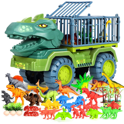 Super Large Inertia Sliding Dinosaur Construction Vehicle Transport Car Tyrannosaurus Rex Baby Crib Toy Set for Boys and Girls