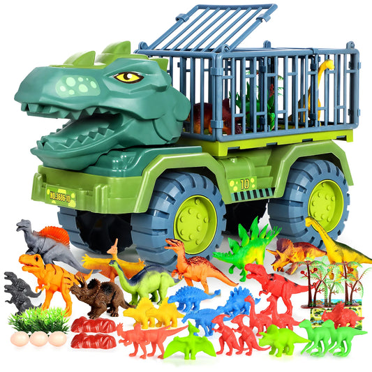 Super Large Inertia Sliding Dinosaur Construction Vehicle Transport Car Tyrannosaurus Rex Baby Crib Toy Set for Boys and Girls