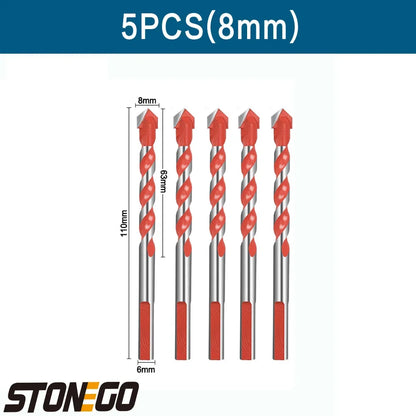 STONEGO 1PC/5PCS Multifunctional Drill Bits Ceramic Wall Tile Marble Glass Punching Hole Saw Drilling Bits 6mm/8mm/10mm/12mm