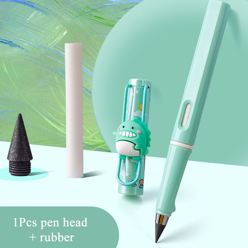 Cute Kids Infinity Pencil Lapiz Infinito Stationery Art Supplies No Ink Magic Pencil lapiz Kawaii Positive Posture Writing Pen