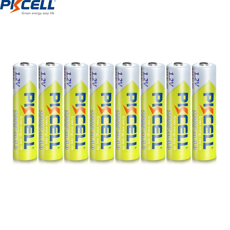 8Pc PKCELL AAA Battery 1.2V Ni-MH AAA Rechargeable Batteries 1000MAH 3A aaa flashlight Toy battery And 2PC AAA/AA Battery Holder