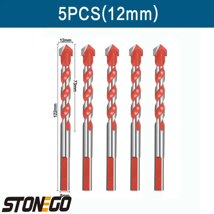 STONEGO 1PC/5PCS Multifunctional Drill Bits Ceramic Wall Tile Marble Glass Punching Hole Saw Drilling Bits 6mm/8mm/10mm/12mm