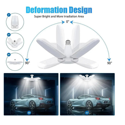 LED Garage Lights 3 Pack 60W Deformable LED Ceiling  Bay Light with Radar Motion Sensor Remote Control  for Basement Warehouse