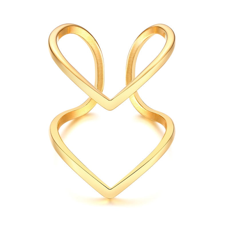 Simple Chevron V Shape Ring For Party 316L Stainless Steel Fashion Jewelry Rings For Women
