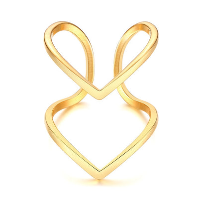 Simple Chevron V Shape Ring For Party 316L Stainless Steel Fashion Jewelry Rings For Women