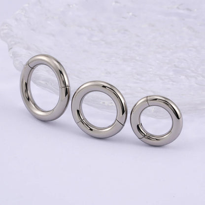 ASTM F136 Titanium Large Gauge 6G 8G 10G Single Hinged Clicker Segment Hoop Ring Septum Nose Piercing