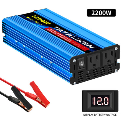 US Socket DC12V To AC 110V 60HZ Pure Sine Wave Inverter Car Power 1000W-10000W Voltage Portable Converter with LED