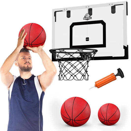 24" x 16" Large Basketball Hoop Indoor for Man Kids Teens Boys Girls Basketball Hoop with Sturdy Backboard Big Basketball Toys
