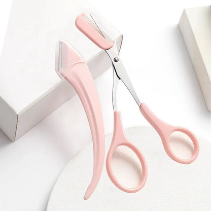 Eyebrow Trimming Knife Eyebrow Face Razor For Women Professional Eyebrow Scissors With Comb Brow Trimmer Scraper Accesso