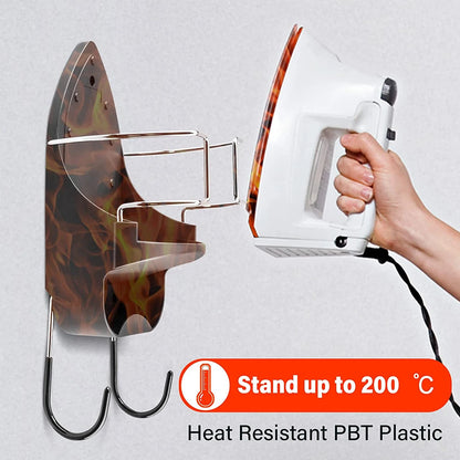 Ironing Board Hanger Wall Mount Electric Iron Holder Ironing Board Storage Organizer Hanging Accessories for Laundry Rooms