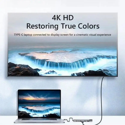 Docking Hub 8 in 1 Type‑C to High‑Definition Multimedia Interface USB PD Expansion Dock for Transfer Data