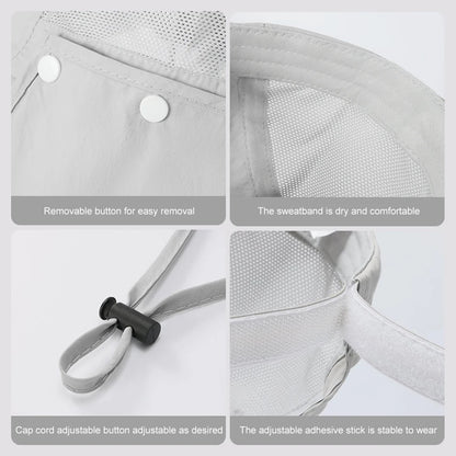 Unisex Outdoor Fishing Hat UV Protection Removable Sunshade Hat Breathable Ear Neck Cover Caps Quick Drying for Riding Fishing