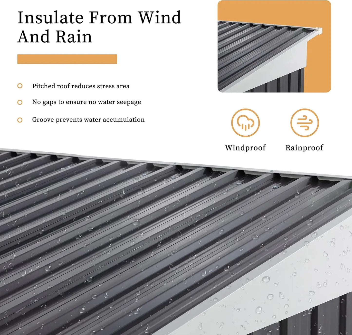 Outdoor Storage Shed, 6 x 4 FT Lockable Metal Garden Shed, Steel Storage House Waterproof Tool Shed for Backyard Patio