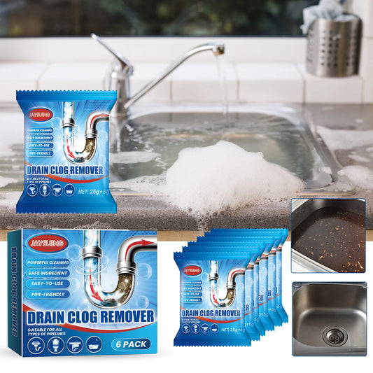 Jaysuing Drain Clogging Removal Powder Toilet Kitchen Sewer Anti Clogging Unclogging Descaling Cleaning Deodorizing Powder