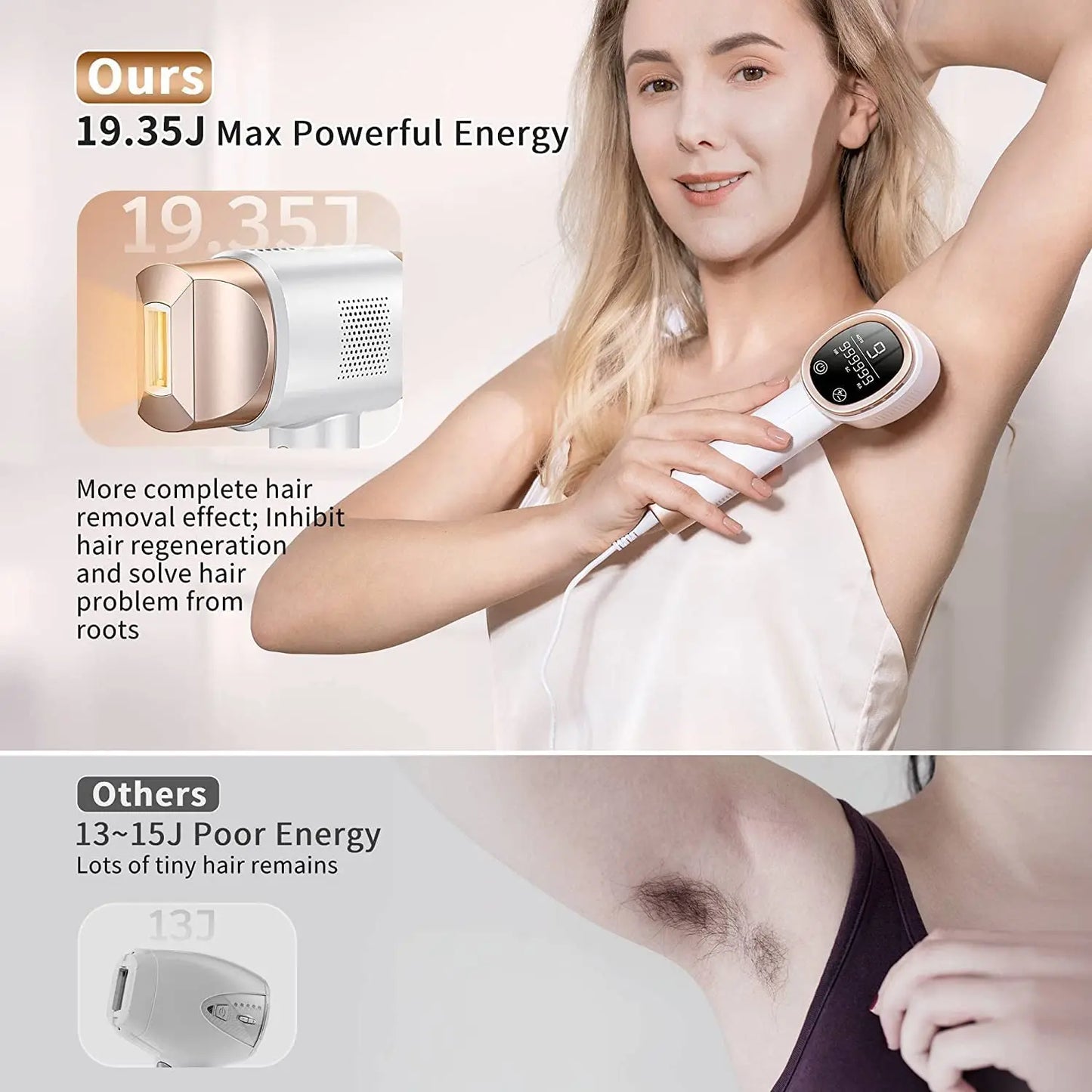 Aopvui IPL Laser Hair Removal for Women and Men Permanent at-Home Hair Removal Device 999999 Flashes Hair Remover for Whole Body