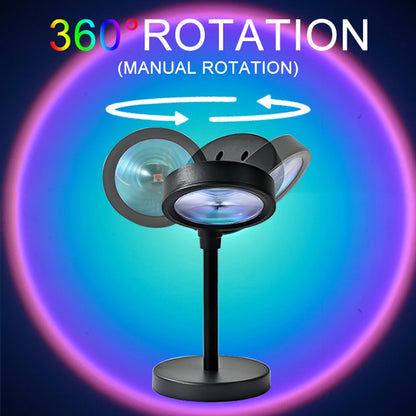 Usb Rgb Sunset Lamp Night Light Projector Photography Wall Atmosphere Neon Lights For Party Bedroom Living Room Decor